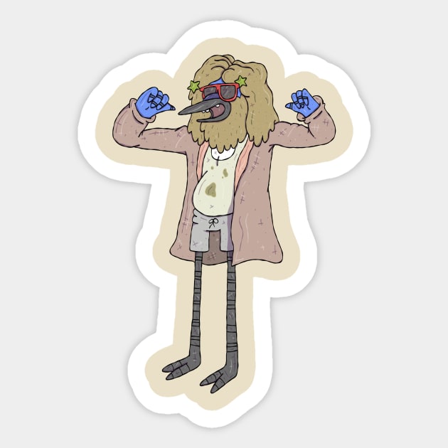 Regular Show - Mordecai Dumptown USA Sticker by surfinggiraffecomics